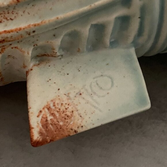 Stephen Fabrico Studio Art Pottery Hand Carved Multicolor Glaze Wall Pocket 15" - Picture 7 of 9